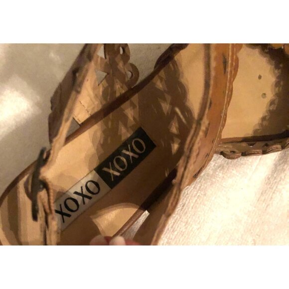 XOXO ESPADILLE heel and BUCKLE closure SANDALS BROWN SIZE 9M - Picture 6 of 8